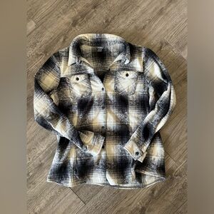 Eddie Bauer plaid flannel button down top large